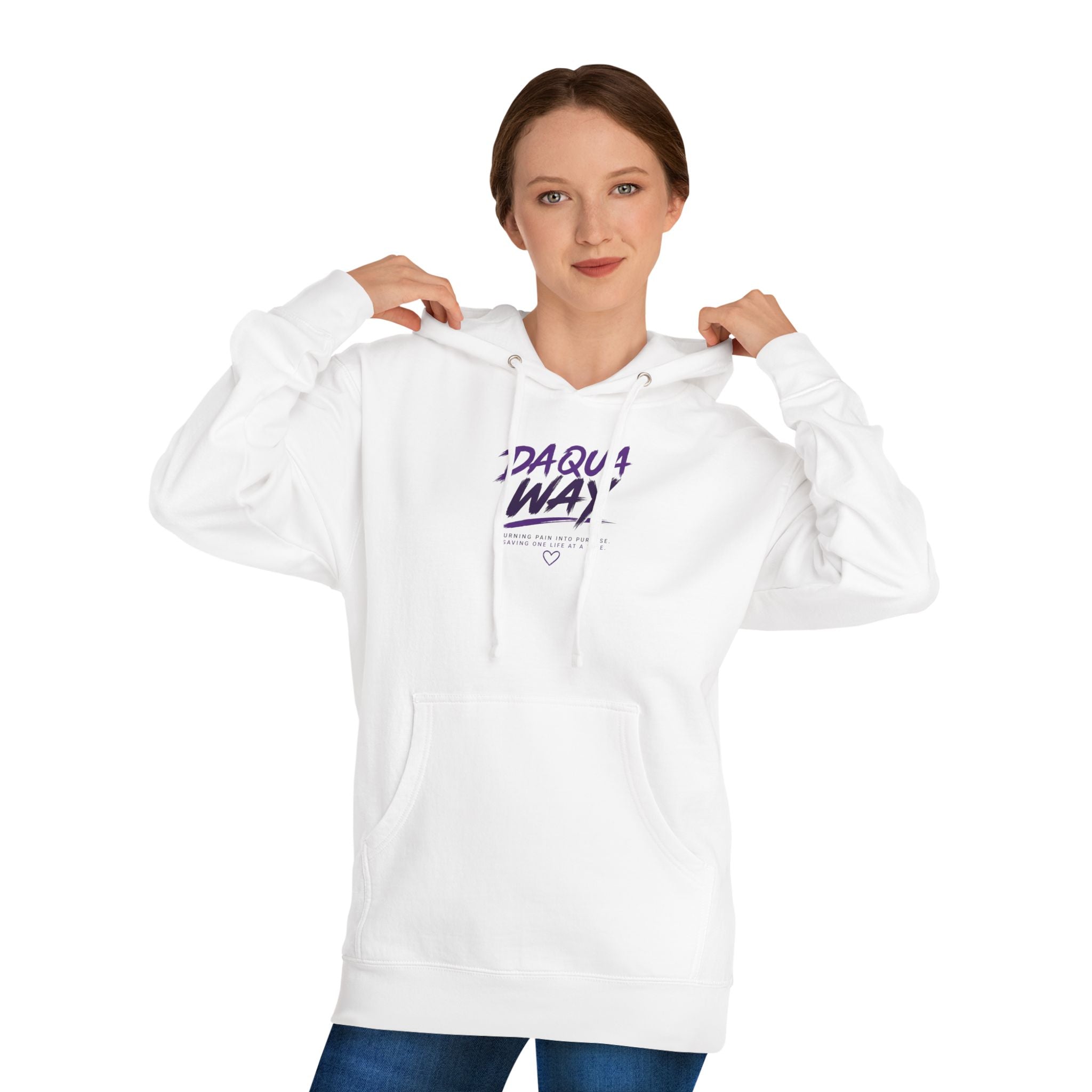 Hoodie — "Daqua Way" Awareness Hoodie with "Educate. Advocate. Prevent. Save Lives." Back Print