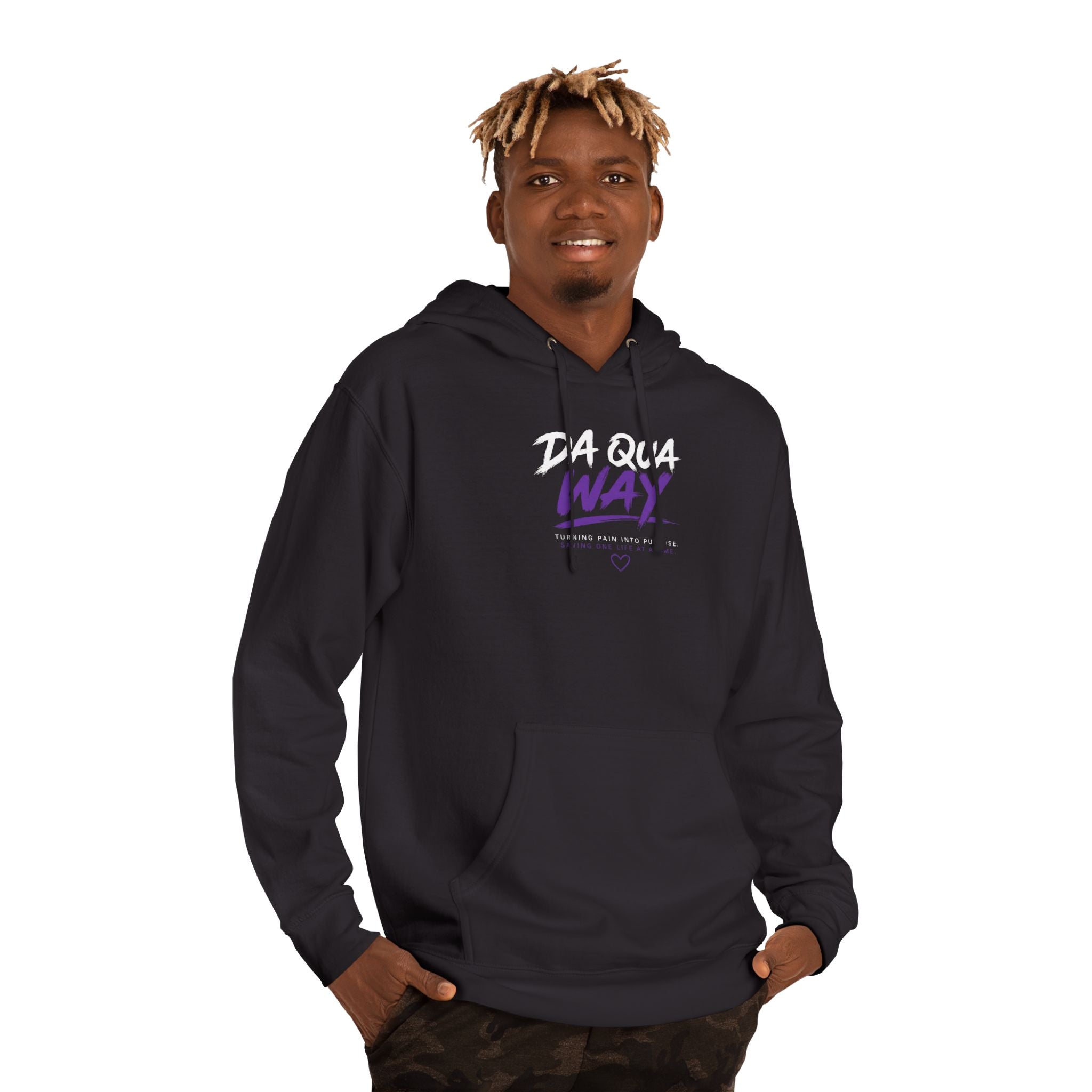 Da Qua Way Hoodie — "Educate. Advocate. Prevent. Save Lives." Awareness Pullover