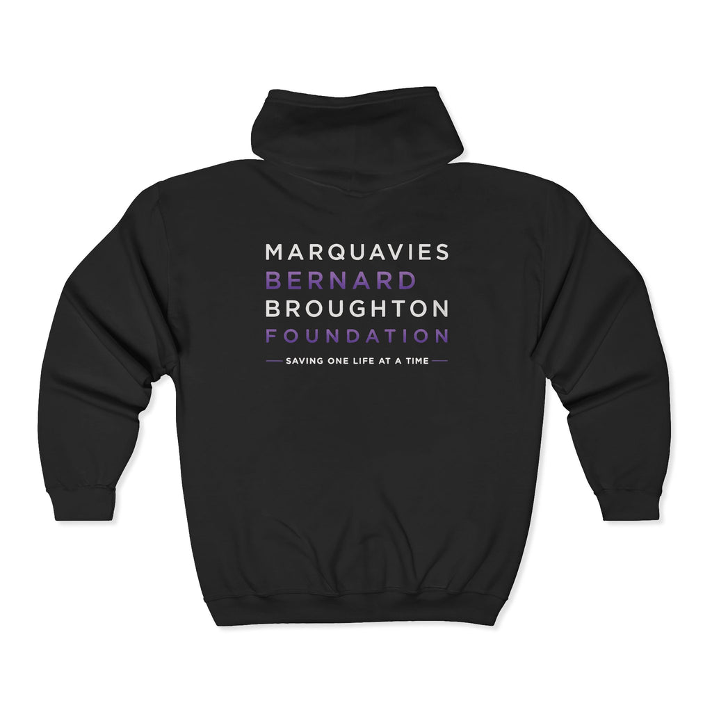 Marquavies Bernard Broughton Foundation Zip Hoodie — Charity Support Sweatshirt